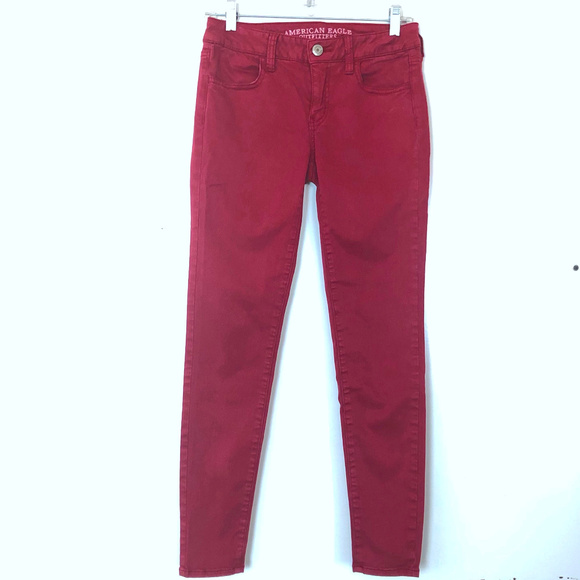 American Eagle Outfitters Pants - AEO Sateen Super Stretch Jegging Candy Apple | 4